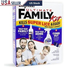 Complete Lice Treatment Kit W/ Home Spray Dual-Sided Comb Quick Removal New