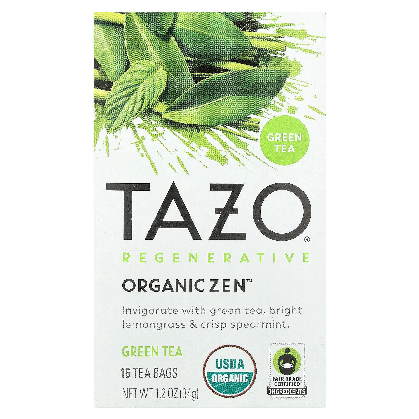 , Organic Zen, 16 Tea Bags, 1.2 Oz (34 G)