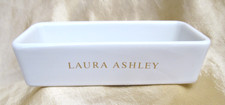 Laura Ashley Ceramic Bathroom Tidy Jewellery Pot Trinket Tray White VGC Vintage