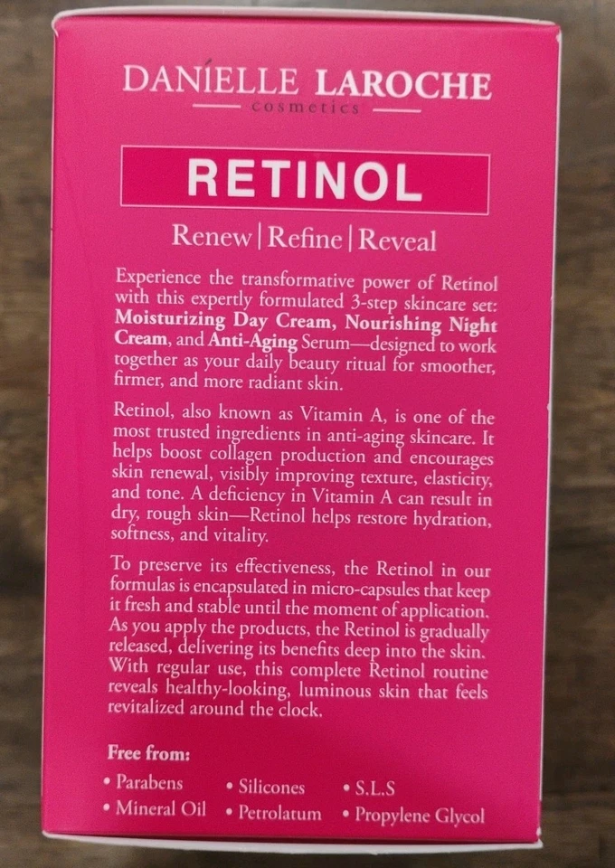 DANIELLE LAROCHE 视黄醇三件套全尺寸日夜霜抗衰老精华盒 — 第 4/4 张图片