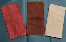 Lot of 3 Vintage Pocket Squares / Hankerchiefs, 19" x 19"