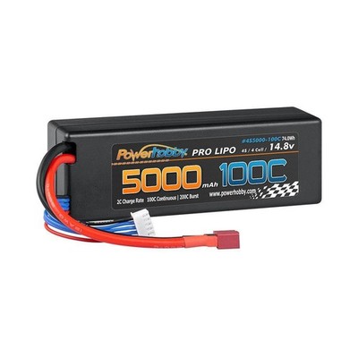 Powerhobby 4S 14.8V 5000mah 100C Lipo Battery w DEANS Plug Hard Case LCG