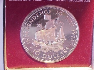 Bahamas 1973 $10 Proof Silver Coin Big Silver Coin
