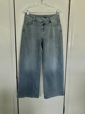 NWT Halara Flex Asymmetric Low Rise Pockets Baggy Wide Leg Washed Casual Jeans
