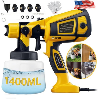 #ad High Pressure Paint Sprayer gun 1400ML HVLP Power Electric Spray Gun DIY Works $30.59