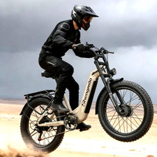 Electric Bike 2000W Dual Motor 48V/17.5Ah 26'' Fat Tire AWD Oil Brakes EMTB US