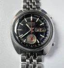 Vintage Seiko 6139-6012 Automatic Watch Chronograph 17 Jewels Mens Black Dial