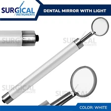 Dental Mirror with Light (White) Dental Instruments Stainless Steel German Grade