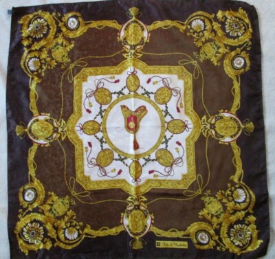 Foulard Carré Vintage En Soie 100% - RENATO BALESTRA Made In Italy - 90x90 Cm