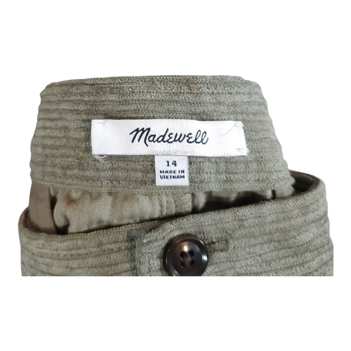 Madewell Olive Green Wide Wale Corduroy High Rise Tapered Pant Preppy Women's 14 - Picture 10 of 10