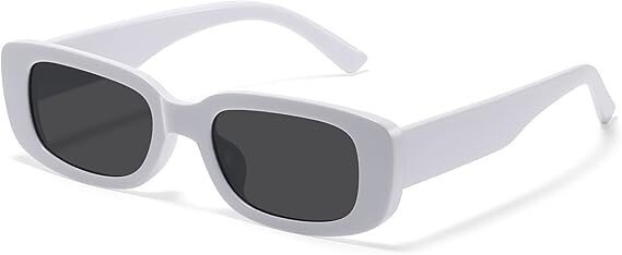 White Rectangle Sunglasses UV400 Retro Retro Y2k Fashion  display picture 1