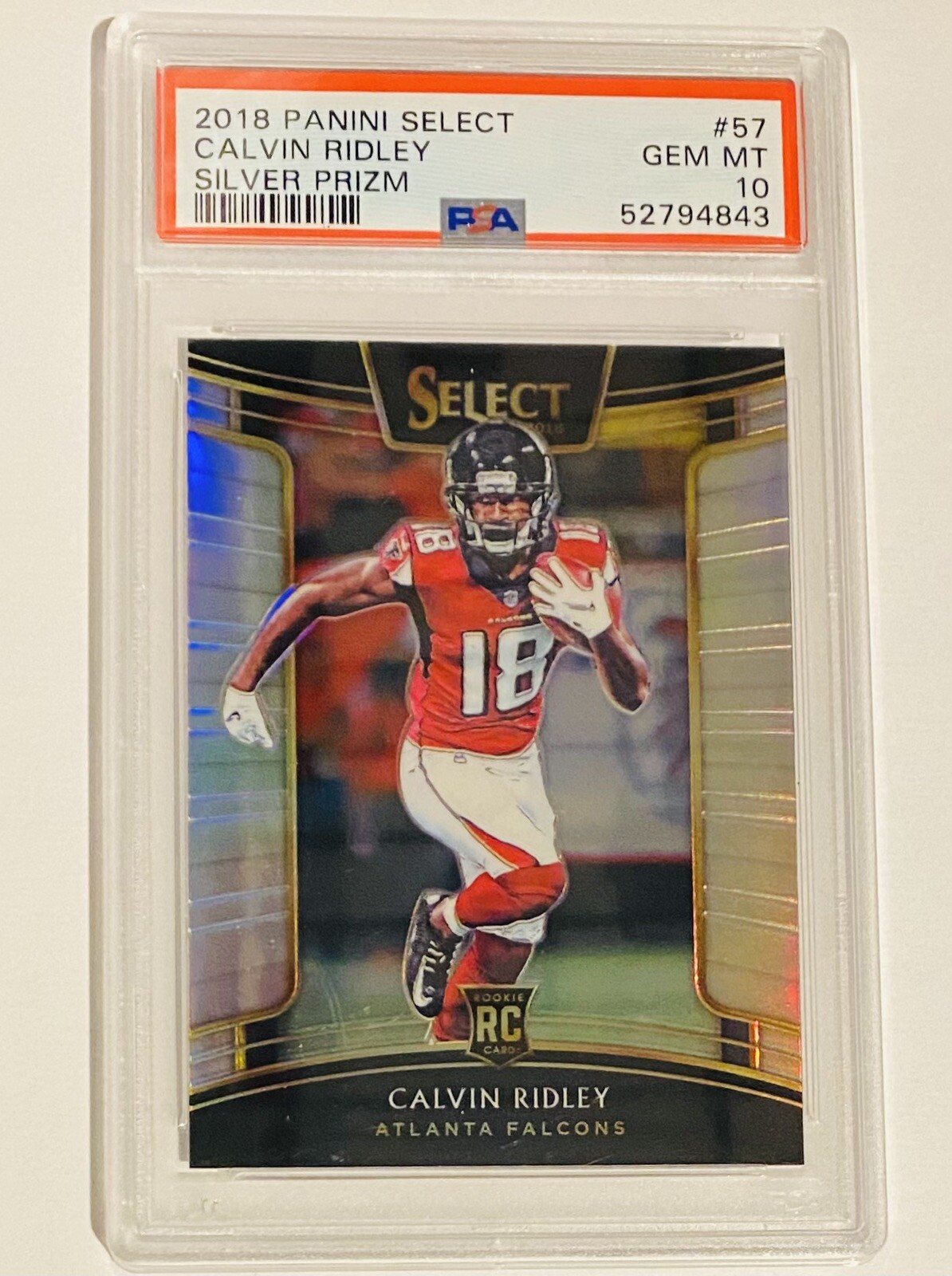 2018 Select Concourse Silver Prizm Calvin Ridley Rookie #57 PSA 10 Jaguars