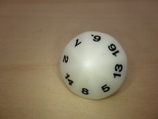 20mm White D16 Sixteen Sided Dice Opaque Die Tabletop Gaming RPG Roleplay