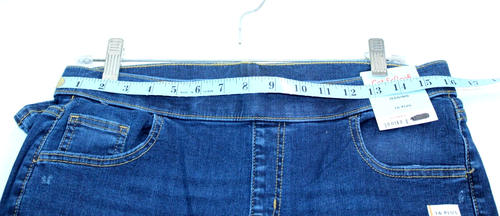 Cat & Jack Girls Denim Jegging Dark Vintage Blue Jeans Stretch Distressed Sz 16 - Picture 7 of 11