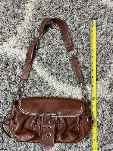 Borsa a tracolla donna Roots Canada Emily in pelle marrone borsa a mano piccola - Foto 8 di 13