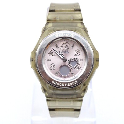 Casio Baby G Watch Womens Silver Tone Quartz WR Analog 39mm