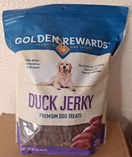 Golden Rewards Premium Dog Treats-Duck Jerky-32 Oz Bag 2LB FAST SHIPPING