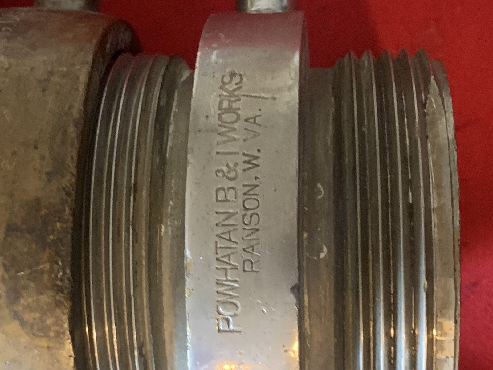 Vintage firefighters Elkhart Brass  Co. Fire Hydrant  Shut Off & Powhatten