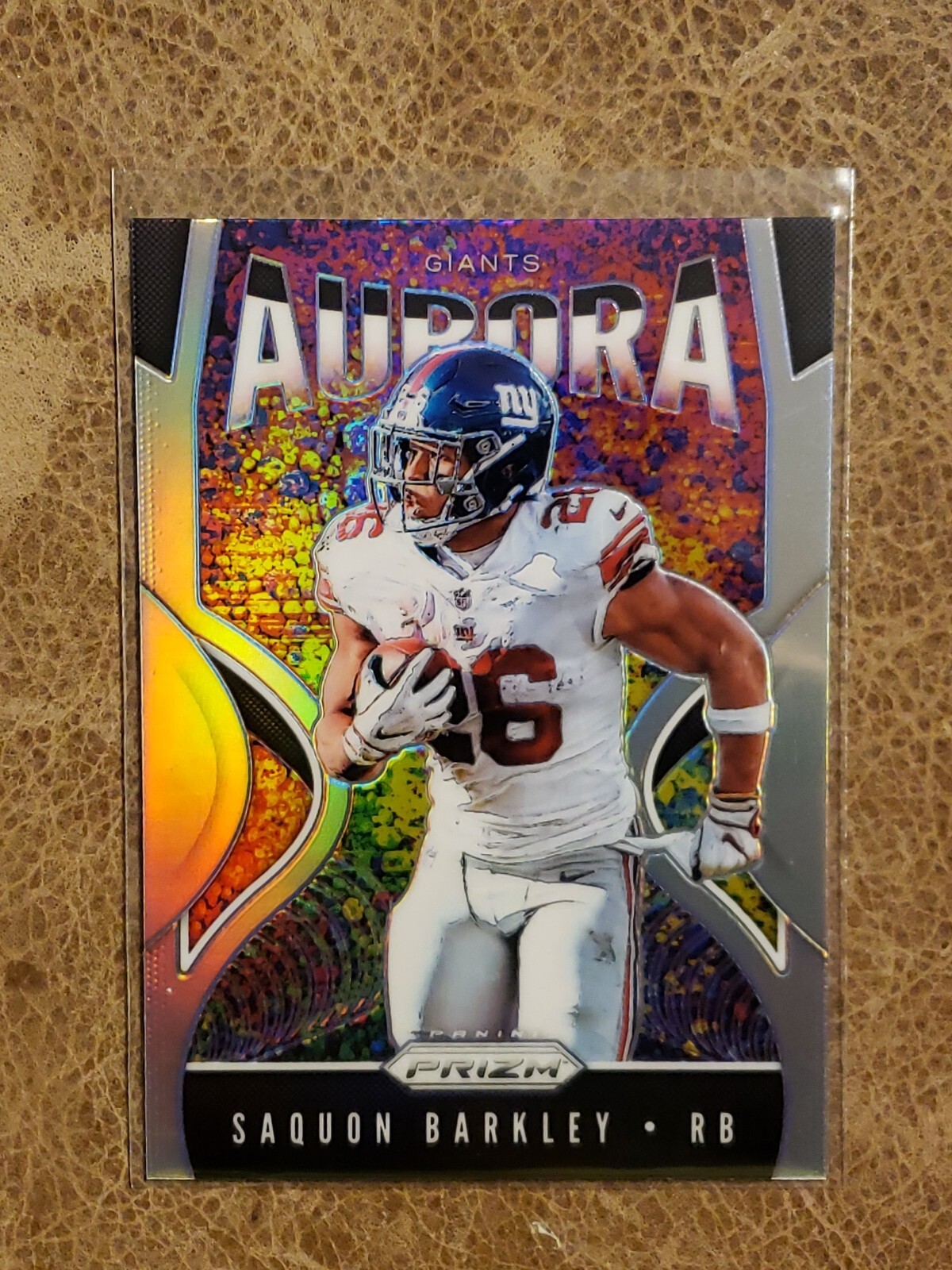 Saquon Barkley  Silver SP  ▪  2019 Prizm  AURORA  Silver   Case Hit   Giants