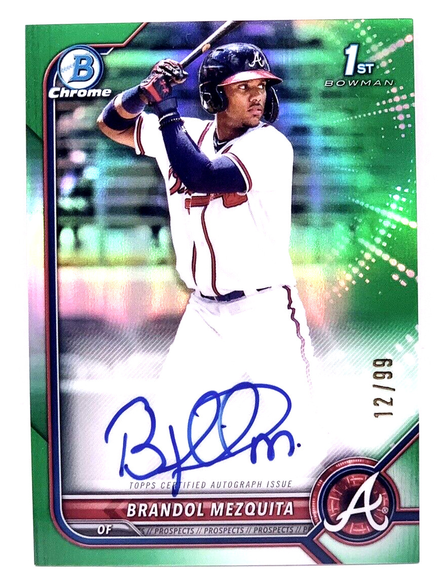 2022 Bowman Chrome Brandol Mezquita 1st Green Refractor Auto /99 #CPA-BMQ