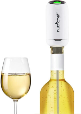 Nutrichef Premium Electric Wine Aerator - White