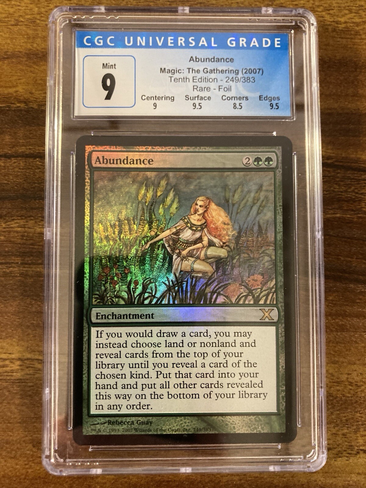 MTG✨ABUNDANCE FOIL✨Tenth Edition CGC 9 MINT RARE Fetch Enchantment 2007 GUAY Art