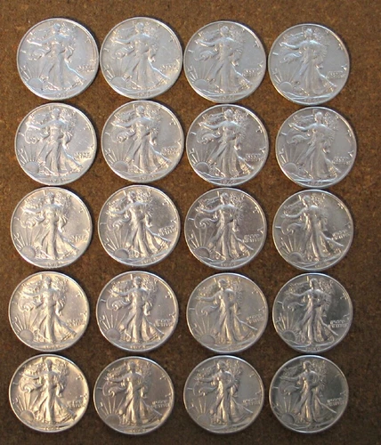ORIGINAL ROLL 1941-D WALKING LIBERTY SILVER  HALVES.. CH/GEM BU