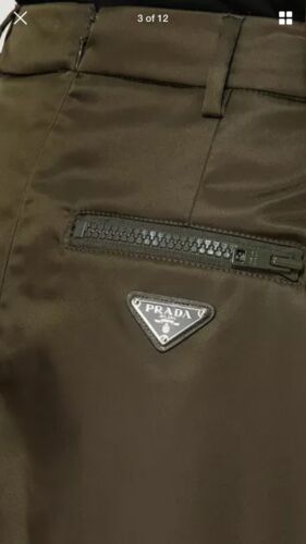 New PRADA Nylon Gabardine Logo Skirt Green Size 38 - Picture 2 of 10