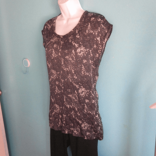 Theory Women Size S Oversized Lightweight Silk Top Jodila Gray Lace Print Blouse - Picture 6 of 12