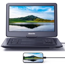 19" Portable DVD Player 16" Large Screen Rechargeable HDMI 1080P USB AV In/OUT