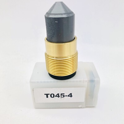NOZZLE T045-4, TUNGSTEN CARBIDE, 45° ANGLE, 1/4'' BORE, 1-1/4'' BRASS THREAD