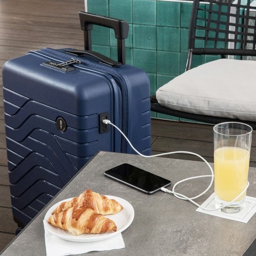 BRIC'S BY ULISSE blue hardside carry-on spinner trunk expandable suitcase S 21" - Picture 2 of 14