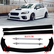Front Bumper Chin Lip Spoiler Strut Rods Side Skirt For Subaru Impreza Wrx Sti