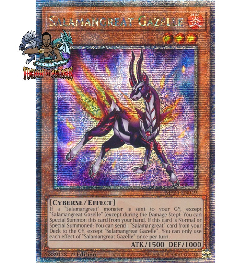 Yugioh! 1x Salamangreat Gazelle MP24-EN049 Quarter Century Secret Rare 1st  Ed NM