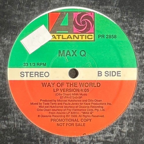 MAX Q - Way of the World 1989 Alternative Pop Rock House Promo 12" Vinyl Record - Picture 3 of 4
