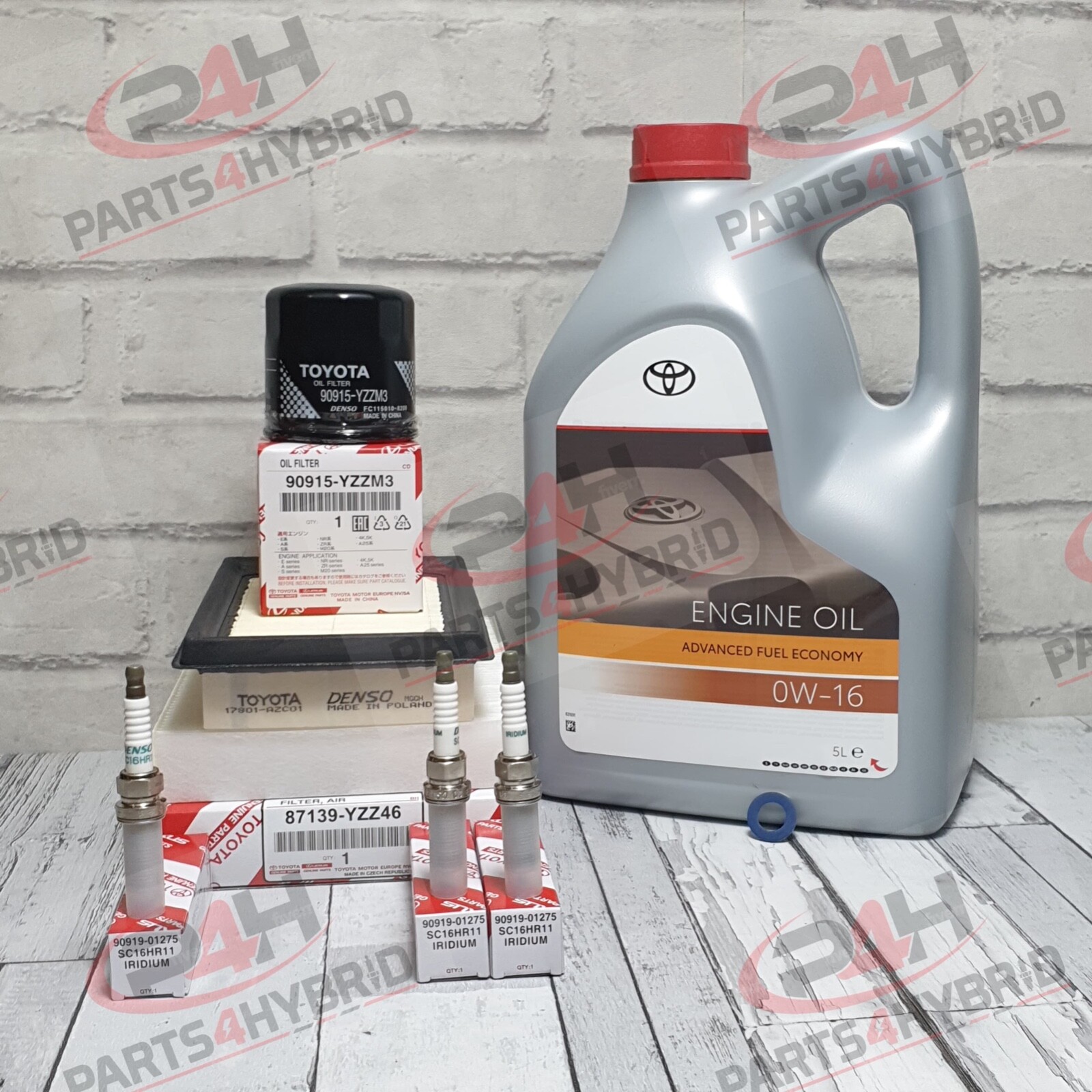 Toyota Aygo Service Kit 2019 TO 2021 KGB40 Genuine 0W16 Oil Filters & Spark Plug