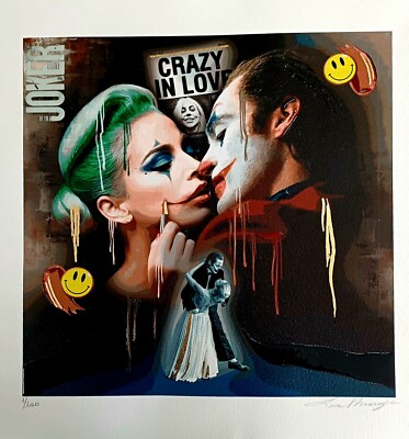 LA ROUGE - JOKER KISS Screen Print Pop Street Art 50X50 Kiss Suicide Girl Arte