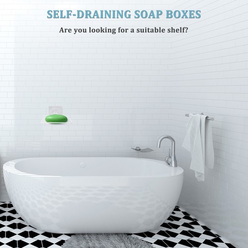 Stainless Steel Soap Dish Self-draining Boxes Dad Work Household - Imagen 5 de 12