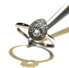 Natural GIA pear fancy diamond 14k white gold halo engagement ring .64ct I1 D — photo 3