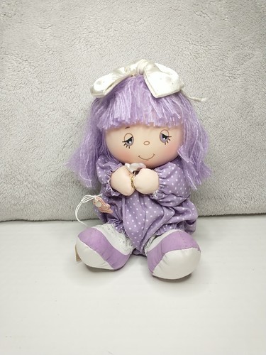Vintage Little Bloomers Puppe 1984 Wallace Berrie 80er Plüsch Applause lila 8 Zoll - Bild 4 von 18