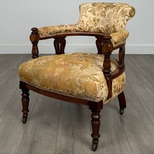Antique 20th Century Tub Chair / Armchair In Mahogany ( REF AF-3887 )