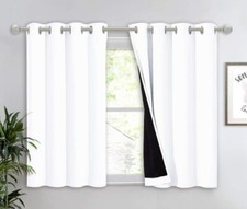 NICETOWN White 100 Blackout Curtain 45" Long 52" Width