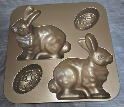 Wiliams Sonoma 3D Easter Eggs Bunny Rabbit Cake Baking Pan Mold Huge 9.5 Cup