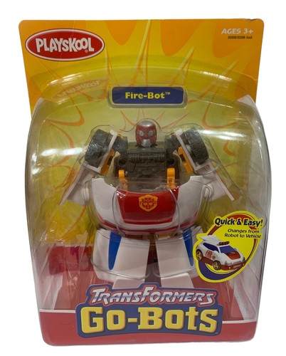 Neuf dans son emballage Playskool 2002 Fire-bot Transformers Go-Bots Vintage Transforming Voiture Robot - Photo 1/2