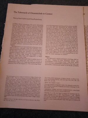 ZZ11 Ephemera 80er Jahre Artikel Tabernakel von Orsanmichele Fabbri 