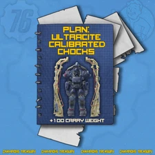FALLOUT 76 PC PLAN: ULTRACITE CALIBRATED SHOKS MOD 0.08 DROP CHANCE EPIC RARE