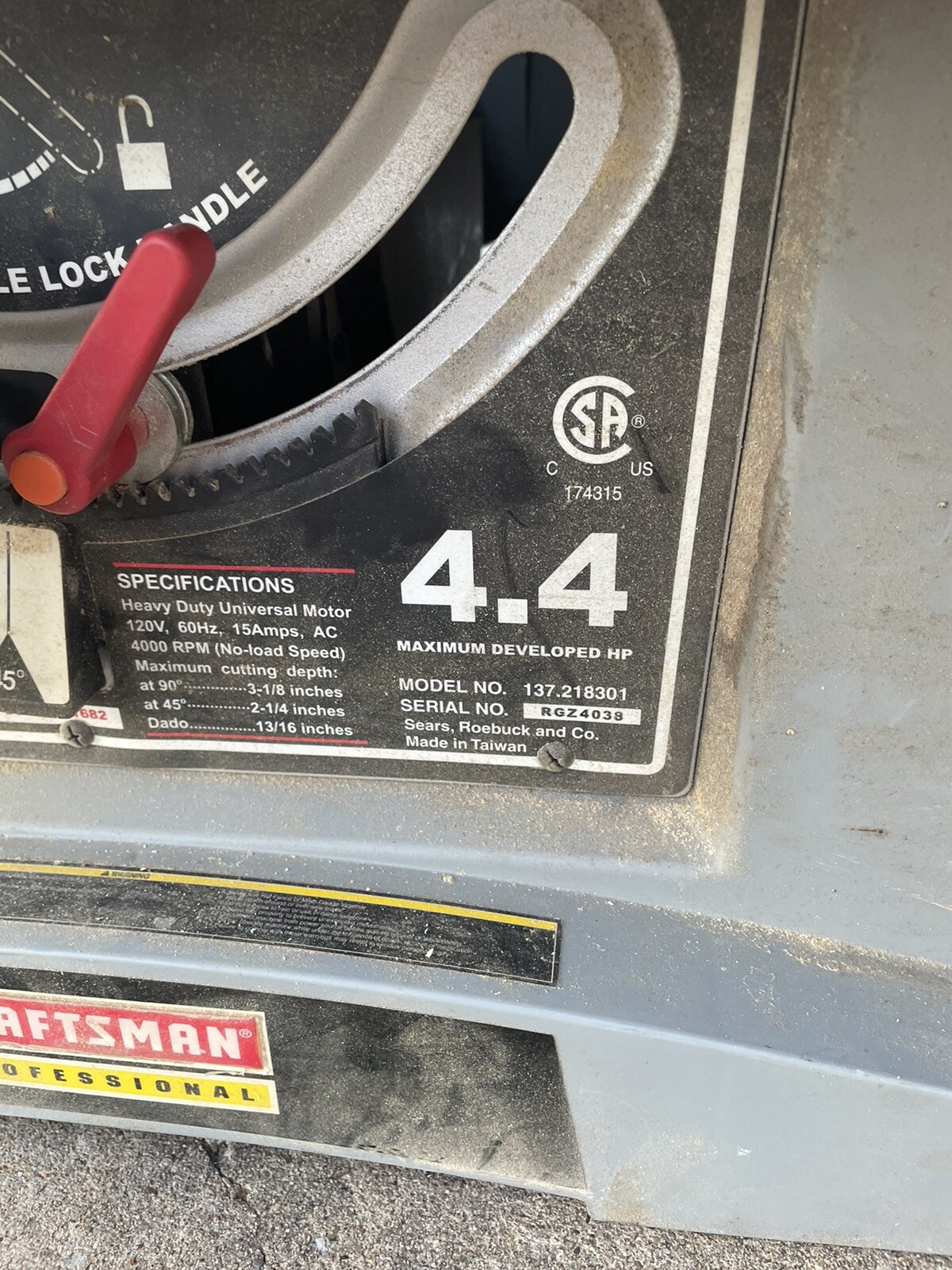 Craftsman 137 Table Saw Outfeed Extension eBay