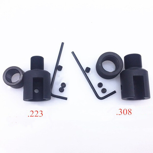Aluminum Ruger 1022 10-22 Pipe Muzzle Brake Adapter 1/2x28 & 5/8x24 Thread Combo