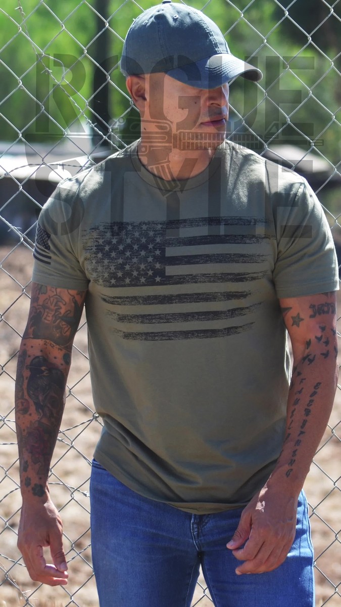 Rothco Distressed US Flag Athletic Fit T-Shirt - Patriotic Tee For Men & Women
