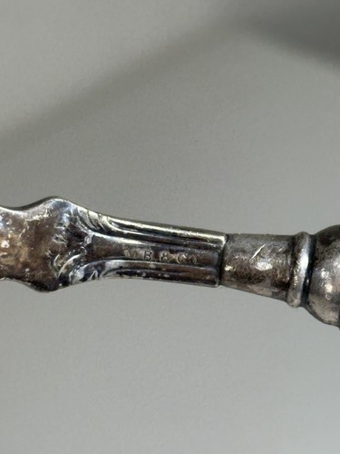 Vintage Meriden Britannia M.B. Co. Silverplated Antler Handle Salad Serving Set - Picture 18 of 18
